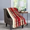 Hastings Home Blanket Throw - Oversized Plush Woven Polyester Sherpa Fleece Plaid Throw - Breathable (Vineyard) 870438GUO - alternate 1